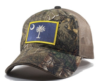 Homeland Tees South Carolina Flag Hat - Realtree Camo Trucker Men's Cap