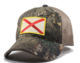 Homeland Tees Alabama Flag Hat - Realtree Camo Trucker Men's Cap