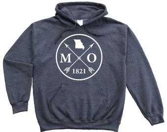 Homeland Tees Missouri Arrow Pullover Hoodie Sweatshirt