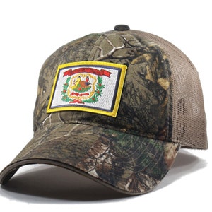 Homeland Tees West Virginia Flag Hat - Realtree Camo Trucker Men's Cap