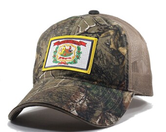 Homeland Tees West Virginia Flag Hat - Realtree Camo Trucker