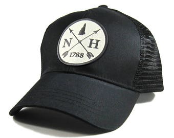 Homeland Tees New Hampshire Arrow Hat - All Black Trucker