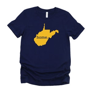 Homeland Tees West Virginia Home State T-shirt NAVY and GOLD - Unisex