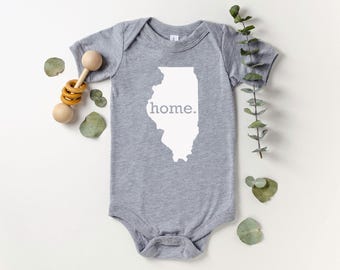 Homeland Tees Illinois Home State Onesie®, State Baby Bodysuit, Baby Shower Gift, New Baby Welcome Gift, Newborn Clothes Baby Boy Baby Girl