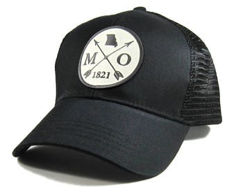 Homeland Tees Missouri Arrow Hat - All Black Trucker