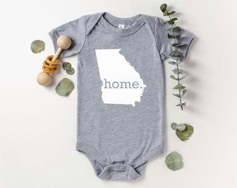 Homeland Tees Georgia Home State Onesie®, State Baby Bodysuit, Baby Shower Gift, New Baby Welcome Gift, Newborn Clothes Baby Boy Baby Girl