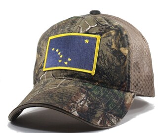 Homeland Tees Alaska Flag Hat - Realtree Camo Trucker Men's Cap
