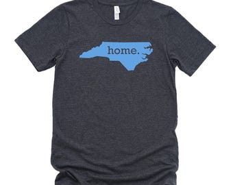 Homeland Tees North Carolina Home State T-Shirt, CAROLINA BLUE Logo State of North Carolina Shirt - Unisex