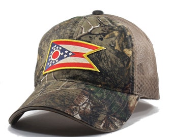 Homeland Tees Ohio Flag Hat - Realtree Camo Trucker Men's Cap