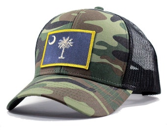 Homeland Tees South Carolina Flag Hat - Army Camo Trucker