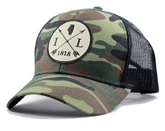 Homeland Tees Illinois Arrow Hat - Army Camo Trucker