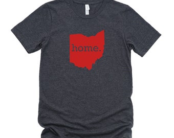 Homeland Tees Ohio Home State T-shirt RED LOGO