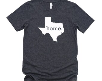 Homeland Tees Texas Home State T-Shirt, Texas Outline, Shape of Texas - Unisex