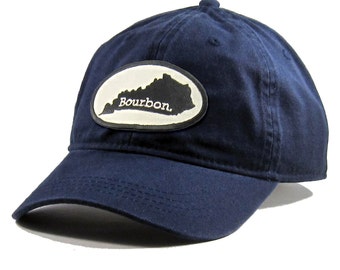 Homeland Tees Kentucky Bourbon Hat - Cotton Twill State Flag Embroidered Patch Dad Hat Men's Baseball Cap