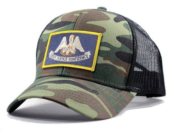 Homeland Tees Louisiana Flag Hat - Army Camo Trucker