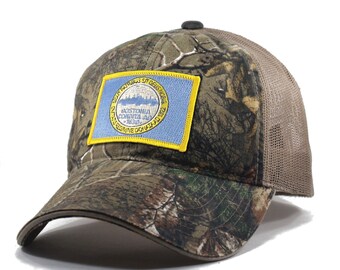 Homeland Tees Boston Flag Hat - Realtree Camo Trucker Men's Cap