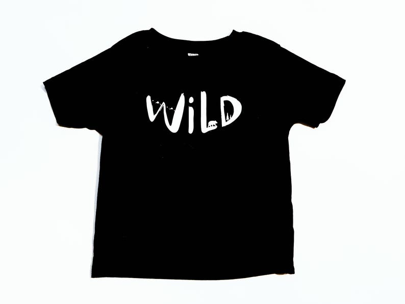 Baby Shower Gift Wild Kids T-Shirt Children/'s Camping Tee Toddler Mountain Shirt Wilderness Tee Kids Black T-Shirt Hiking Shirt