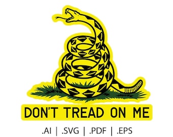 Ne marchez pas sur moi - Drapeau Gadsden - décalcomanie de fenêtre - SVG, .EPS, .AI, .dxf