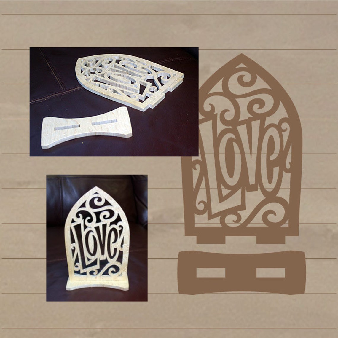 Scroll saw pattern Love scroll pattern arch PDF & SVG Etsy