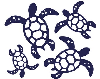 Swimming sea turtles - SVG