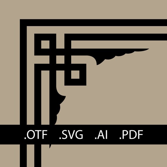 6 Decorative Vintage Borders - SVG and Font - Etsy