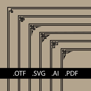 6 decorative vintage borders - SVG and Font