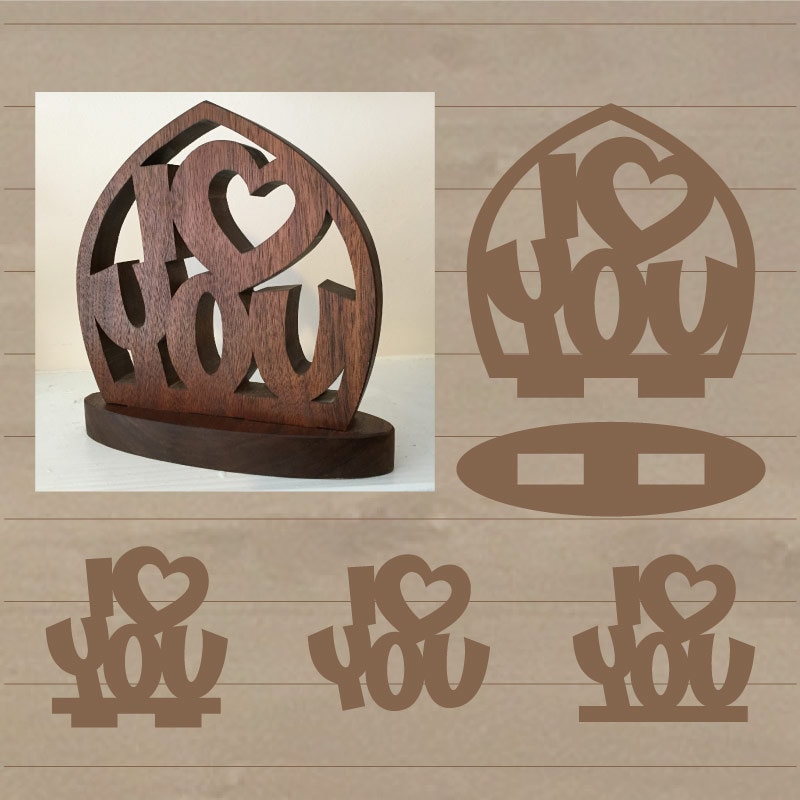 Scroll saw pattern I love heart you PDF & SVG Etsy