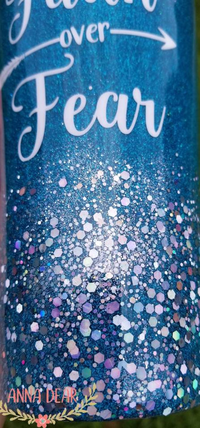 Faith over Fear Glitter Tumbler Etsy