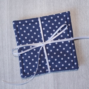 Gray and Blue Cloth Drink Coasters - Cloth Coasters - Fabric Coaster Set
