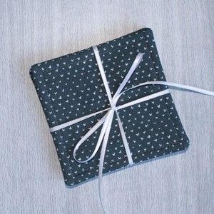 Fabric Coasters - Cloth Coasters - Gray and White Cloth Coaster Set
