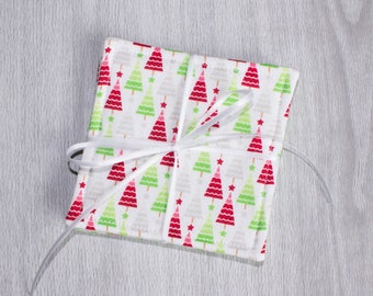 Christmas Tree Coasters - Cloth Coasters - Fabric Coaster Set