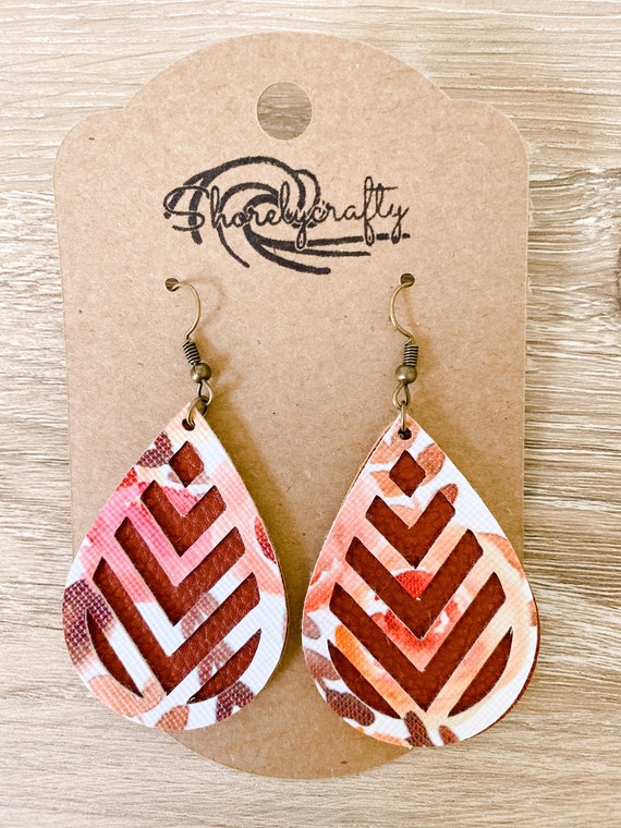 Faux Leather Earrings Etsy