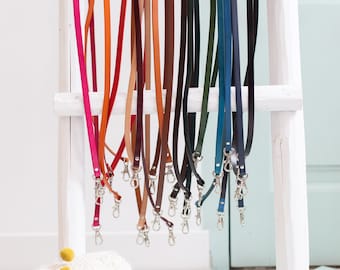 Leather Crossbody Strap for Bags – Handmade Shoulder Strap with Lobster Clasps, Multiple Colors