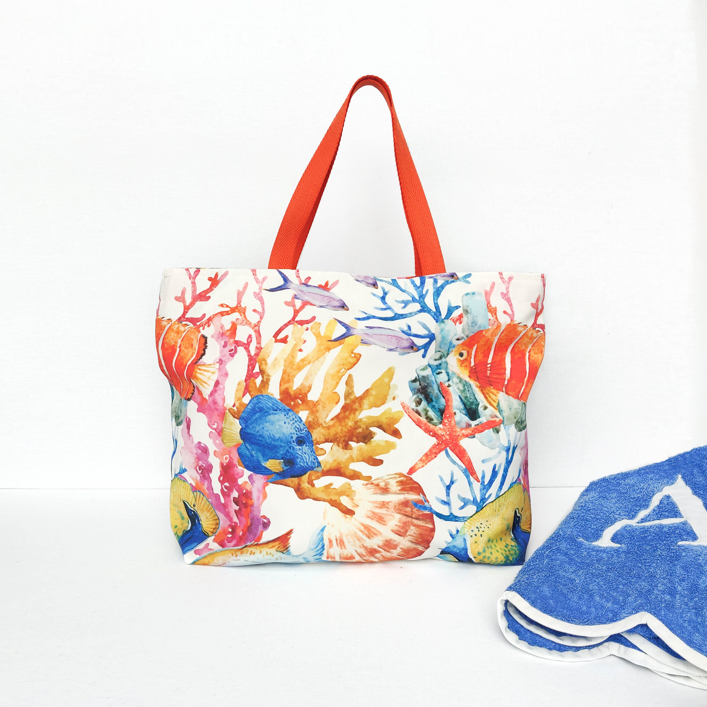 Beach bag with zipper Large beach bags Beach tote bag Beach Etsy