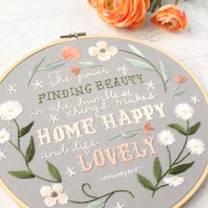 Home Happy PDF Hand Embroidery Pattern image 1