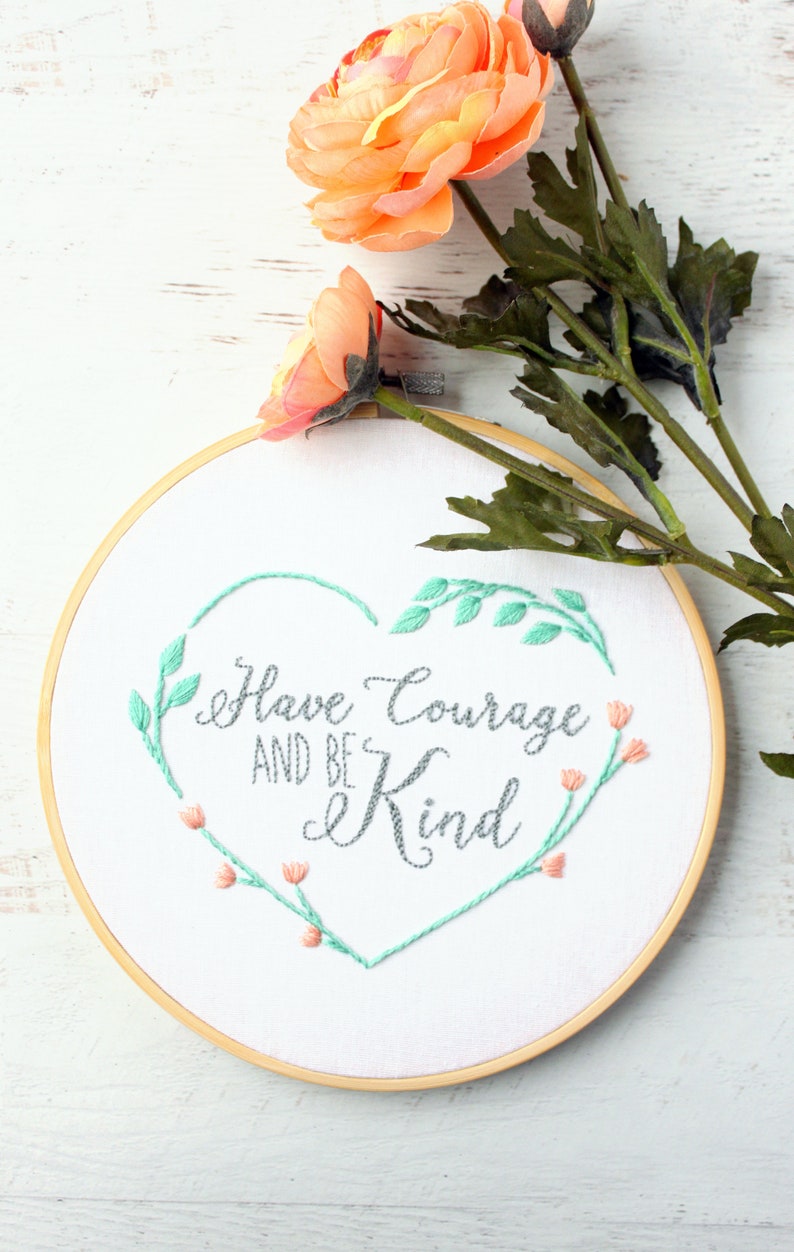 Be Kind PDF Hand Embroidery Pattern image 1