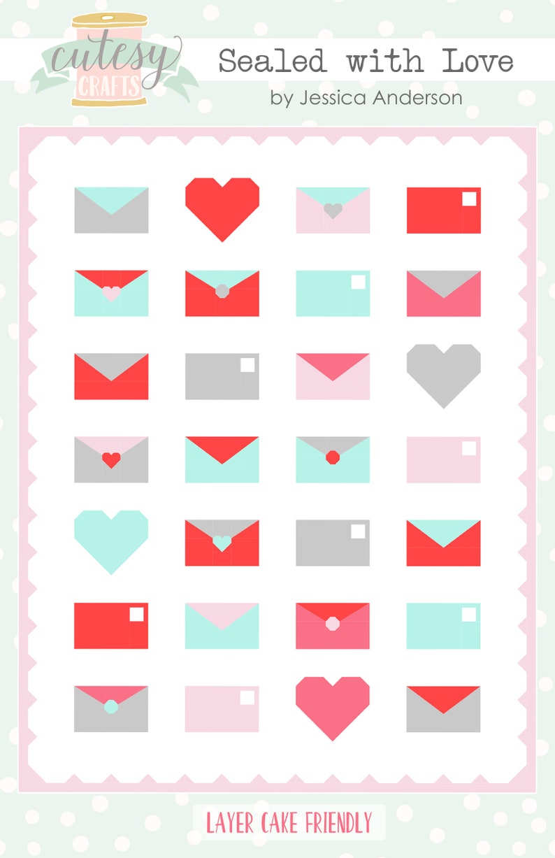 Valentine's Day Quilt Pattern Sealed with Love zdjęcie 2
