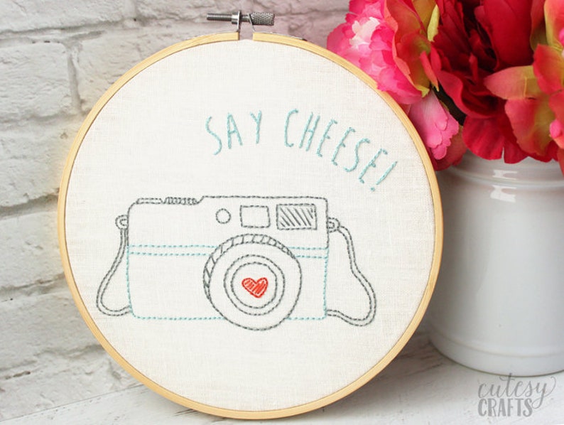 Camera PDF Hand Embroidery Pattern image 1