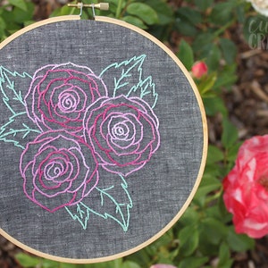 Roses Outline PDF Hand Embroidery Pattern image 3