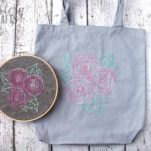 Roses Outline PDF Hand Embroidery Pattern image 2