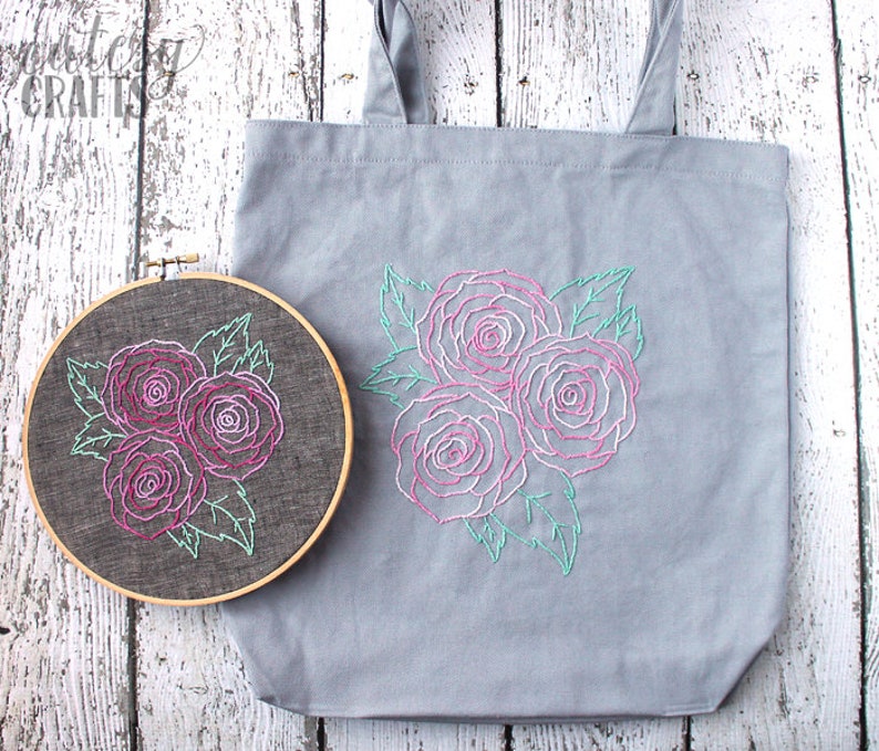 Roses Outline PDF Hand Embroidery Pattern image 2