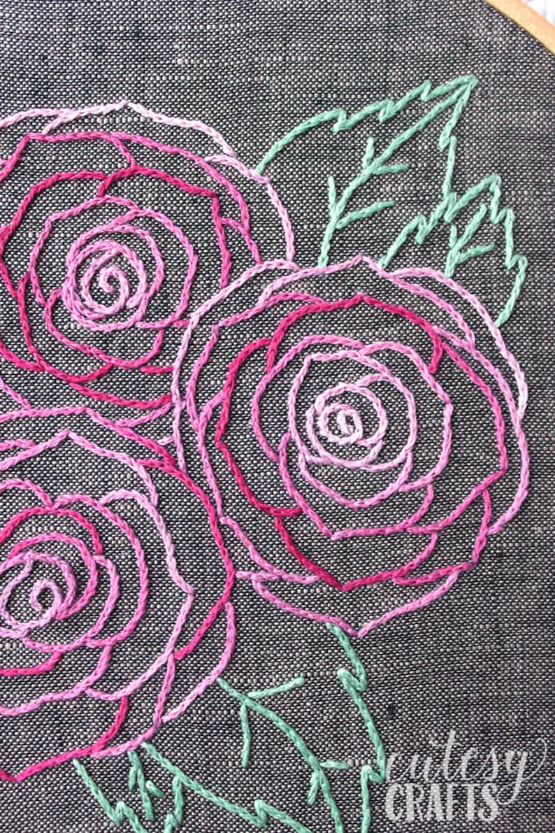 Roses Outline PDF Hand Embroidery Pattern image 4