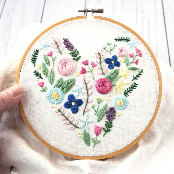 Clearance *please read description* Floral Heart Embroidery Kit