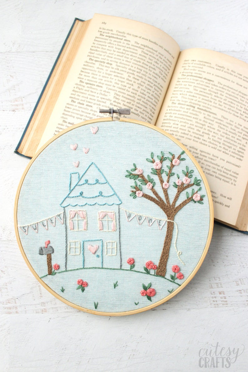 Sweet Home PDF Hand Embroidery Pattern image 1