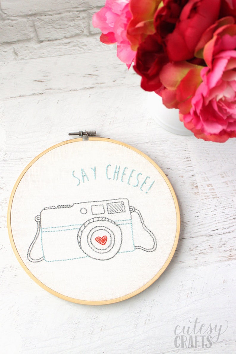 Camera PDF Hand Embroidery Pattern image 2