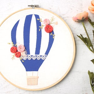 Hot Air Balloon PDF Hand Embroidery Pattern image 3