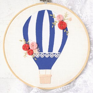 Hot Air Balloon PDF Hand Embroidery Pattern image 2