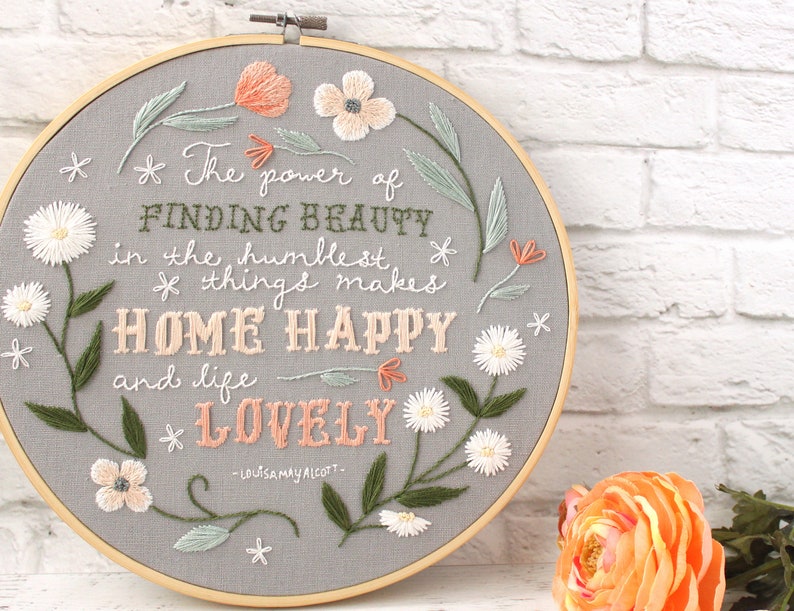 Home Happy PDF Hand Embroidery Pattern image 2