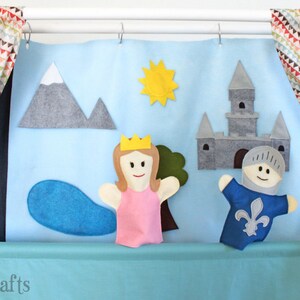Felt Hand Puppets Pattern Princess and Kinght image 3