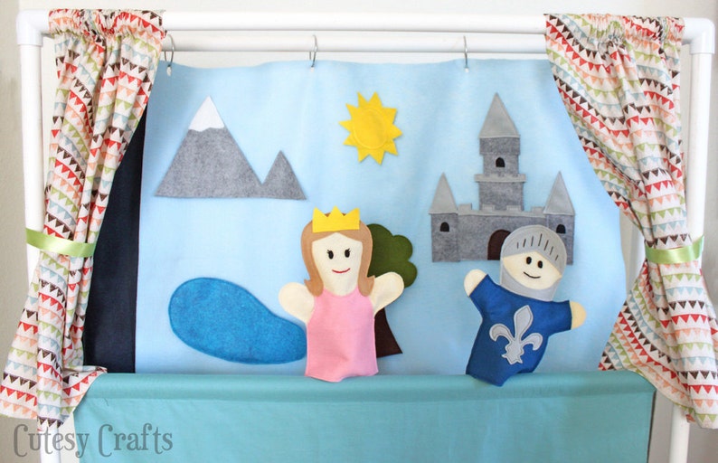 Felt Hand Puppets Pattern Princess and Kinght image 3